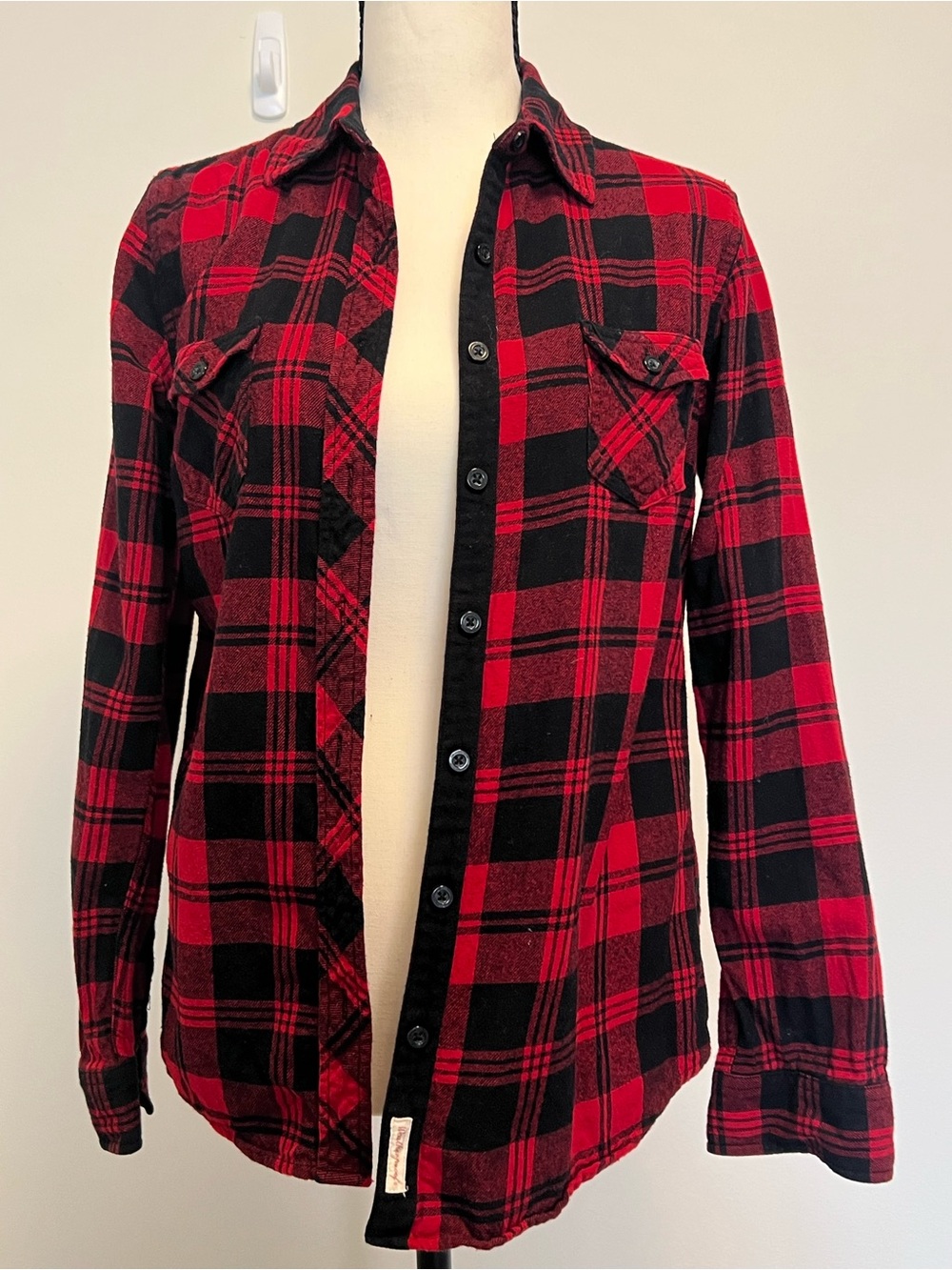 Weatherproof Red and Black Plaid Button-Down Shirt | 100% Cotton